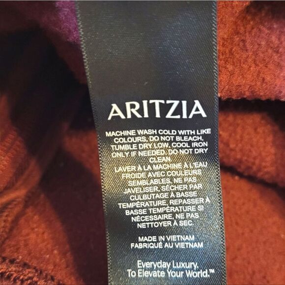 Aritzia Women's Red Perfect Fit Sweatfleece Zip Up Hoodie Size 2XS - Picture 7 of 7